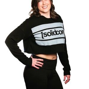 Solidcore Black and Gray Cropped Sweatshirt